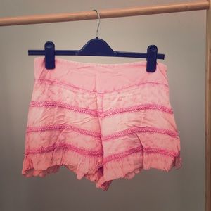 Free People Pink Ruffle Shorts Size Small